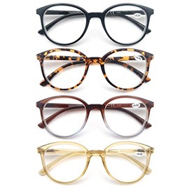 MODFANS Women Reading Glasses Men 4 Pack Sunglasses Readers Women Large Outdoor Blue Light Blocking Reading Glasses Anti Glare UV Filter Spring Hinge(Magnifying 3.5-Not Bifocals)