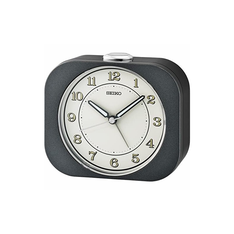 Seiko Kyoda Bedroom Alarm Clock, Metallic Black