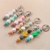 Jesemiah Cute Keychain for Women Cactus Elastic Silicone Beaded Key