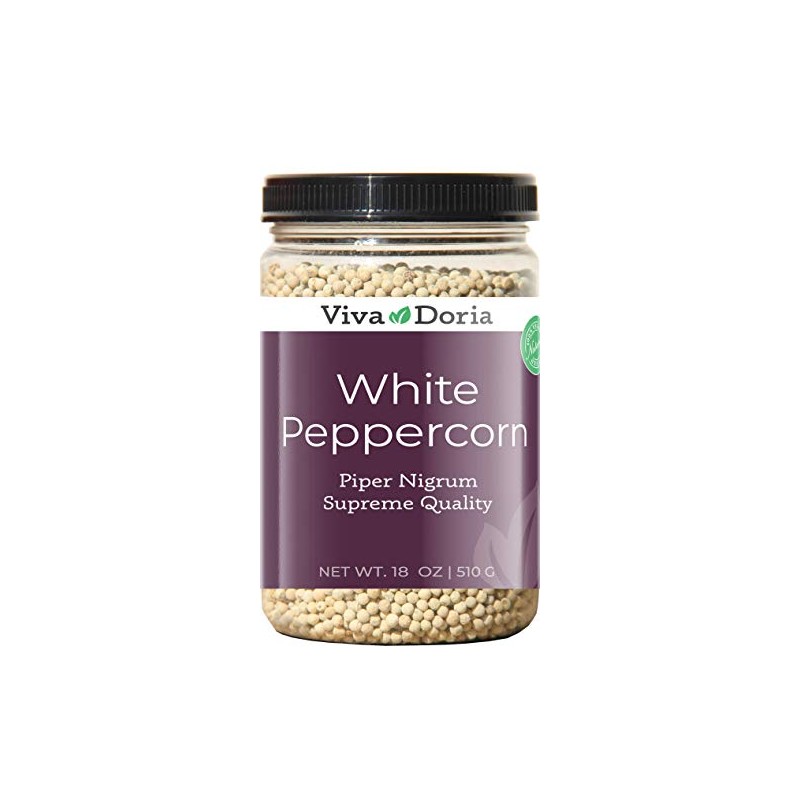 Viva Doria White Peppercorn, Whole White Pepper, 18 Oz For