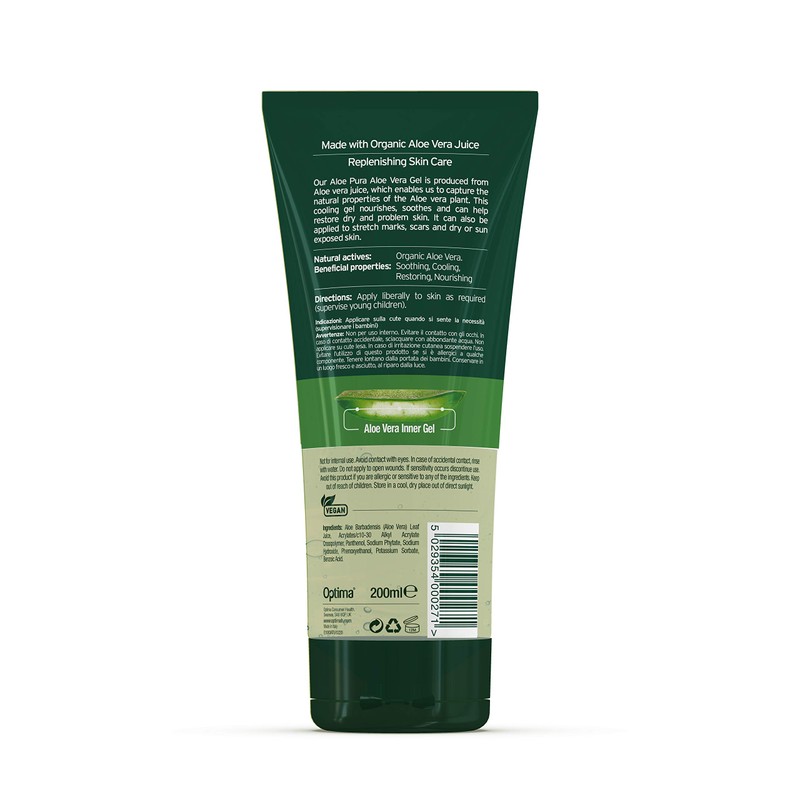 2 X Aloe Pura Organic Aloe Vera Gel 200 ml