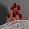 KQueenest Dark Red Press On Nails Long Square - Acrylic