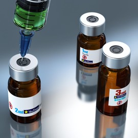 Sterile Empty Vials with Self Healing Injection Port,with Aluminum Cap,Sterile Package ZHANXUBIO (10,10ml Amber)