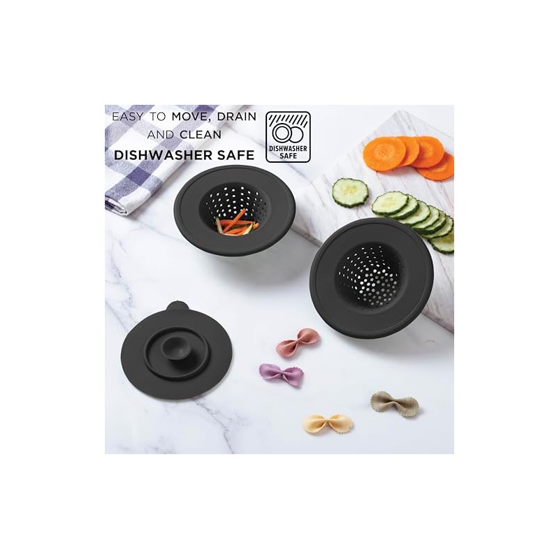 COOK WITH COLOR Kitchen Sink Strainer, Silicone, Flexible Sink Strainer,
