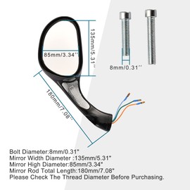GOOFIT 8mm Scooter Rearview Mirrors 1 Pair for 50cc 70cc 90cc 110cc 125cc 150cc 200cc 250cc Moped Motorcycle Black