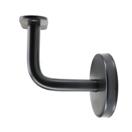 Top Hardware Stainless Steel 304 Grade Wall Mount Staircase Handrail Brackets w/Base Flange Cover for Flat Surface Square Top Railing - 1pc (Matt Black)