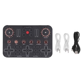 Live Sound Card Voice Changer Soundboard Bluetooth Audio Mixer for Guitar Recording Gaming