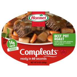 HORMEL COMPLEATS Beef Pot Roast Microwave Tray, 9 Ounces (Pack of 6)