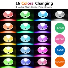 AHSELLUS RGBW Low Voltage Landscape Light In-ground Lights LED Well Light Waterproof IP67 3W 12V Color Changing Outdoor In-Ground Lights Pathway Garden Deck Driveway Lights (Multicolor)…