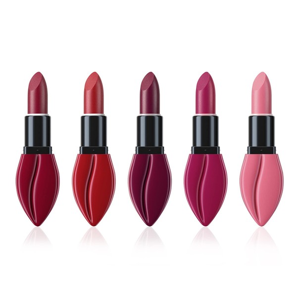 EnMart 5 Pcs Matte Lipstick Set, Long Lasting Waterproof Lip