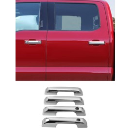 Savadicar 4-Piece Chrome Door Handle Cover Trim Set for 2021-Present Ford F150, Outside Pull Handle Overlay Accent, Exterior Styling Upgrade Accessories