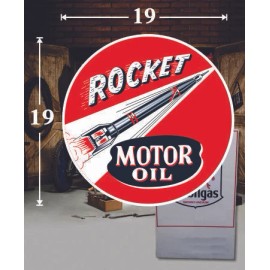 Orafol (1) 19" x 19" Rocket Motor Oil Vintage Vinyl Decal Lubester Oil Pump Can Lubster
