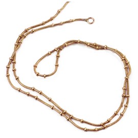 Windalf Delicate Maya Necklace 50 cm Necklace with Small Balls Bronze, Fabric jewellery bag