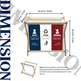 Juglok Shoe Cover Dispenser Box with 3 Compartments – Foldable Shoe Cover Box Organizer for Entryway, Open House, Clinic, Realtor Use – Bamboo Frame with Sign (Blue + Red)