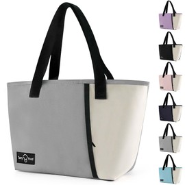 Aebor Lunch Bag for Women Men, Reusable Lunch Tote Lunch Box, Large Capacity Leakproof Lunch Tote Bags with Front Pocket for Work Office Picnic or Travel (Light Gray)