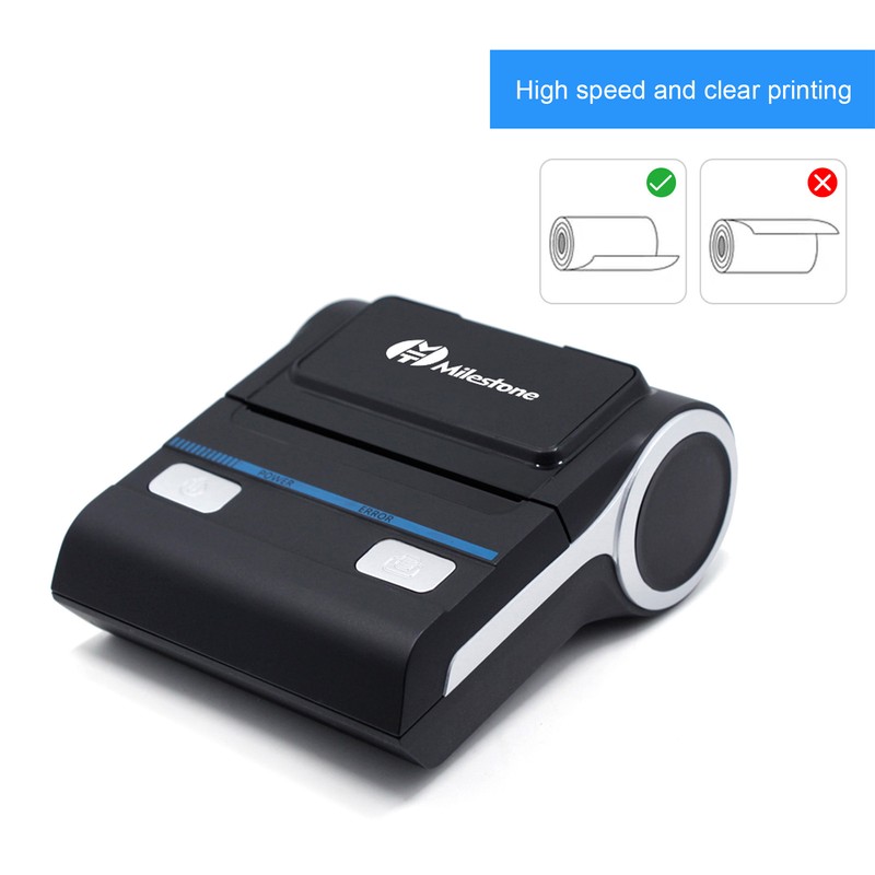 Milestone Portable 80mm Receipt Printer Wireless BT Thermal Receipt Printer