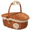Picnic Basket Handmade Camping Wicker Picnic Basket Shopping Storage Basket