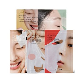 COSRX Mask Pack 5-Sheet Set (Select 1 from Pure, Fit, Full Fit, Hydrium, or Balanceum AC) - 413281, Hydrium Triple Hyaluronic Water Wave Sheet Mask, 1 / 코스알엑스 COSRX마스크팩 5매 세트퓨어 핏풀핏하이드리움밸런시움에이씨 중 택1 - 413281, 하이드리움 트리플 히알루로닉 워터 웨이브 시트 마스크, 1