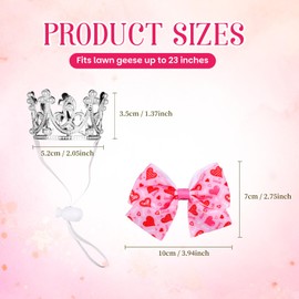 HXRYAGi 3 Pcs Princess Porch Goose Outfit for 23" 17" Cement Lawn Goose Costume Crown Bow Tutu Skirt Geese Clothes for Princess Outdoor Garden Decor (Pink)