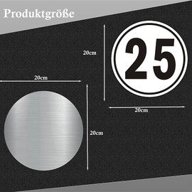 Felexdo Speed sign 25 km/h, round, 20 cm, top speed 25 km, made of aluminium, reflective, weather-resistant, easy installation for outdoor use, pack of 2