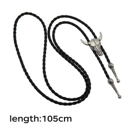 HLMYER 2 Pcs Cowboy Necklace,Bolo Tie for Men Leather Adjustable Vintage,Cowboys Accessories Unisex Wild West Theme,Cow Boys Girls Skull Star Chain Western Tie Necklaces for Men Women