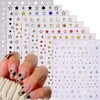 12 Sheet Star Nail Stickers 3D Self-Adhesive Star Nail Decals