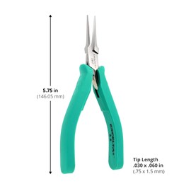 Excelta Stainless Steel Pliers, Gentle Spring Mechanism, Ergonomic Anti-Static & Cushioned Grip, Precision Tool, 5.5" Length, Intermediate