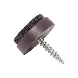 Adsamm Felt Furniture Sliders with Screws, Round, Brown - 16 Pieces