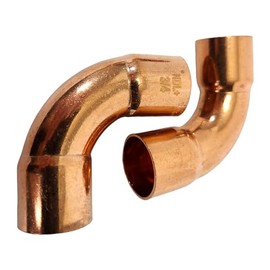 Copper Pipe Elbow Fittings – 3/4-inch OD, 90-Degree Long Radius Elbow, C x C Sweat Joint, Ideal for HVAC, Plumbing, and Refrigeration Systems (Pack of 2)