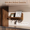 Jemyxhw Key Rack with Shelf and 6 Hooks, Wooden Key