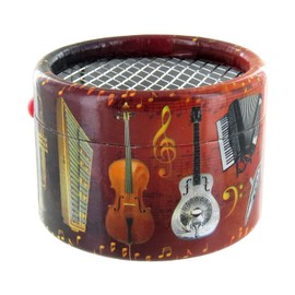 Lutèce Créations Round hand-cranked musical box/music box made of reinforced cardboard - Imagine (J. Lennon)