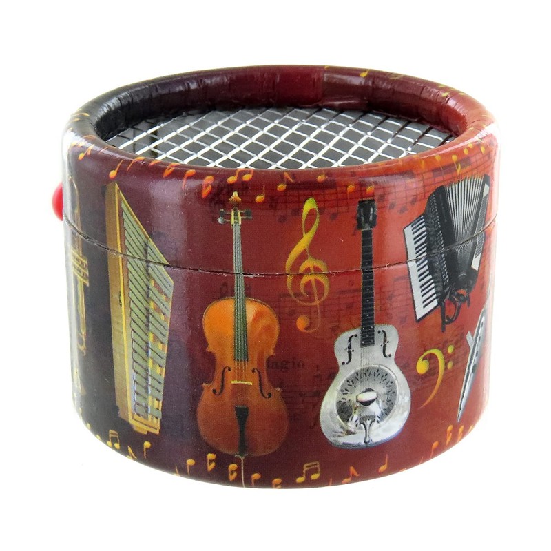 Lutèce Créations Round hand-cranked musical box/music box made of reinforced