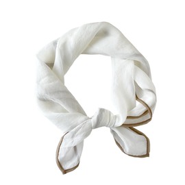 Lutesa Women's Scarf, Neckerchief, Thin, Square, Bag Decoration, Hair Ornament, 27.6 x 27.6 inches (70 x 70 cm), Plain, Spring and Summer, Office, Travel, white