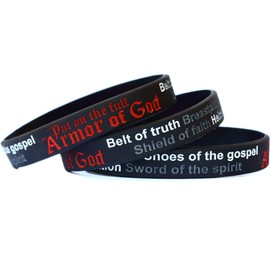 SayitBands 3 XL 9" Armor of God Wristband Bracelets Ephesians 6:10-18