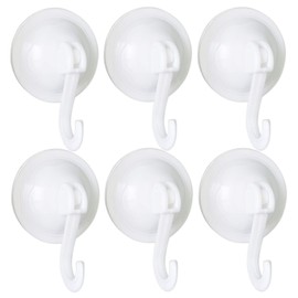 FANGZIDM Pack of 6 Suction Hooks Reusable Non-Mark Waterproof Suction Cups Wall Hooks Clothes Hangers for Coats Towels Bags Keys in Bathroom Kitchen Office