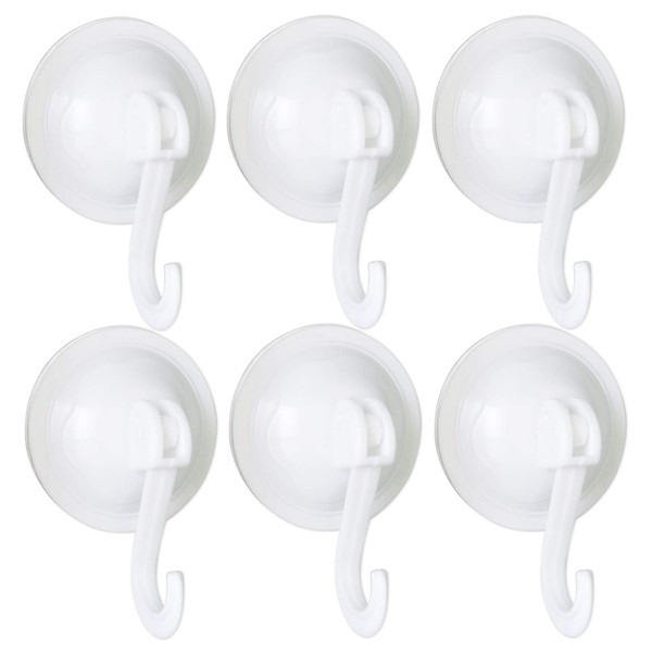 FANGZIDM Pack of 6 Suction Hooks Reusable Non-Mark Waterproof Suction