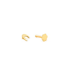 Cartilage Moon Piercing 4 mm - 9ct Yellow Gold - Gift Box, Yellow Gold