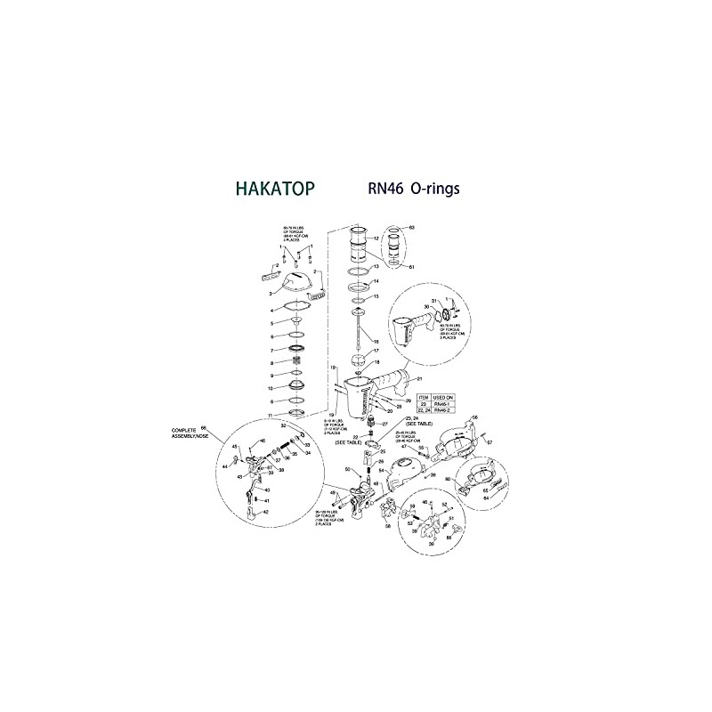 RN46 RN46-1 O-Ring Kit for Bostitch Roofing Nailer with Trigger