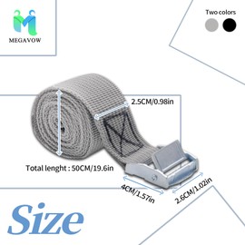 MEGAVOW Pack of 4 lashing straps, short lashing straps, fastening strap, short lashing straps with ratchet, small lashing straps, zinc alloy snap lock lashing strap for car, bicycle, durable and