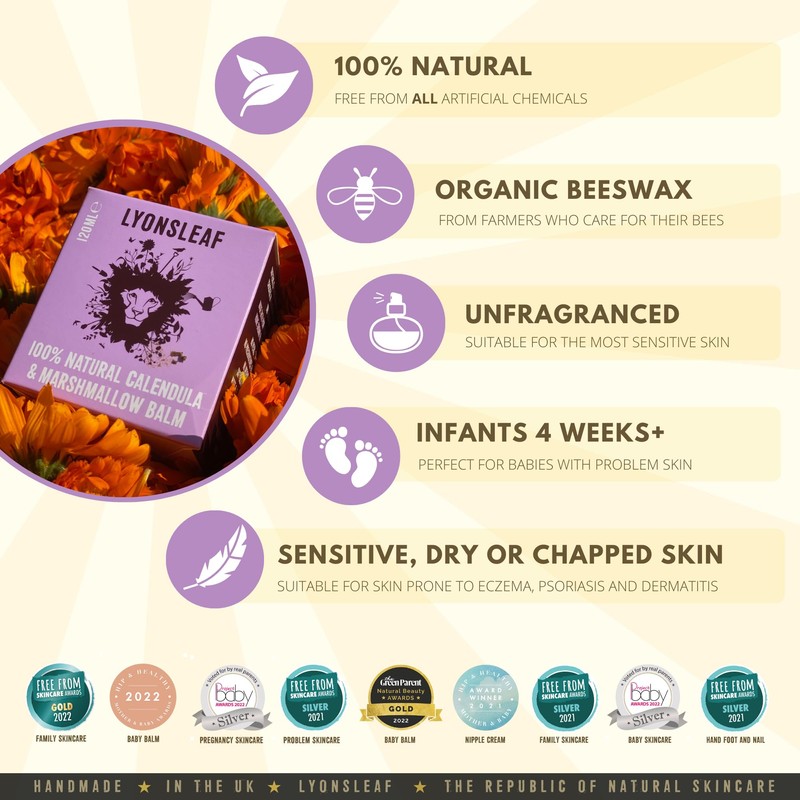 Calendula and Marshmallow Balm - 100% Natural - for dry,