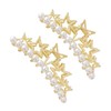 LALAFINA 2pcs Pearl Hair Claw Clips for Women Stylish Jaw