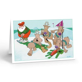 Funny Golfing Christmas Card - Funny Golf Cards Packed 18 Cards & Envelopes