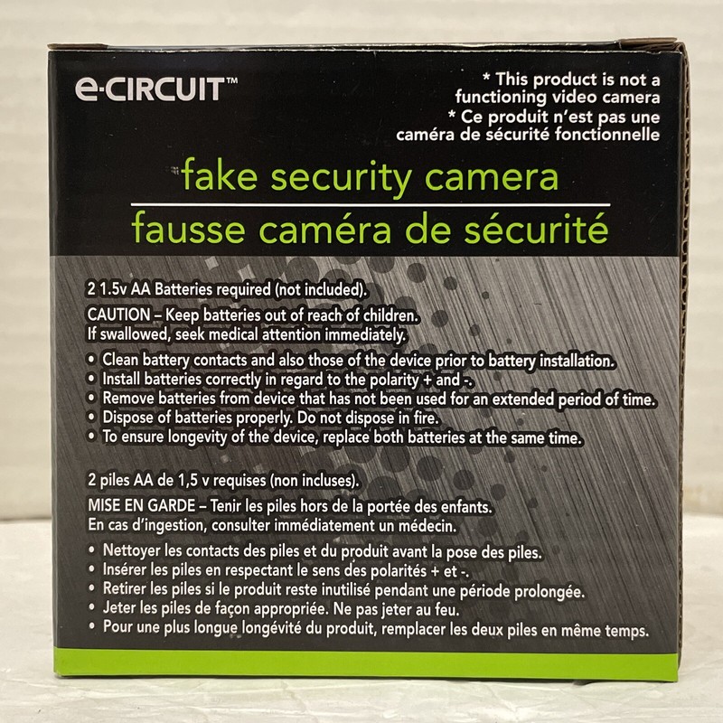 e-Circuit Fake Security Camera*Battery Operated*Wall/