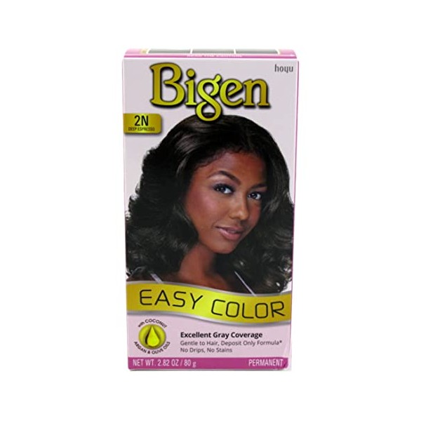 Bigen Easy Color Permanent Hair Dye with Aloe & Olive Oil, Deep Espresso, 2.82 Ounce
