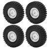 4pcs 55mm Front Rear Rubber Tires and 24 Hole Wheel