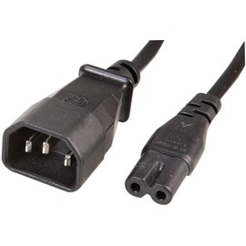 RiteAV - Standard Molded IEC 320 C14 to C7 Plug AC Power Plug Adapter Cable PDU UPS, Standard AC Power Cord, 10A/110V-240V, C14 to C7, (IEC-60320-C14 to IEC-60320-C7) (10 ft.)