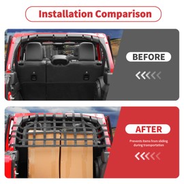 Linskip Heavy Duty Cargo Net Compatible with 2018-2025 Jeep Wrangler JL JLU 4XE 4Door, Trunk Divider Net for Jeep JL Exterior Accessories(Black)