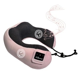 ARniwer Bluetooth Music Semicircular Neck Pillow Wireless Bluetooth Speaker Suitable Airplane,Bus,Train,Car,Office,and Outdoor Camping for Sleeping, Resting The Best Travel Essentials. (Pink)