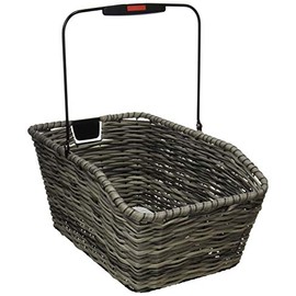 KlickFix 2128051920 Unisex – Adults' Rear Bicycle Basket Black 44 x 24 x 20 cm