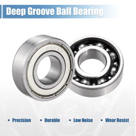 sourcing map 2 Pcs 6202Z Deep Groove Ball Bearing Single Shield 15mmx35mmx11mm
